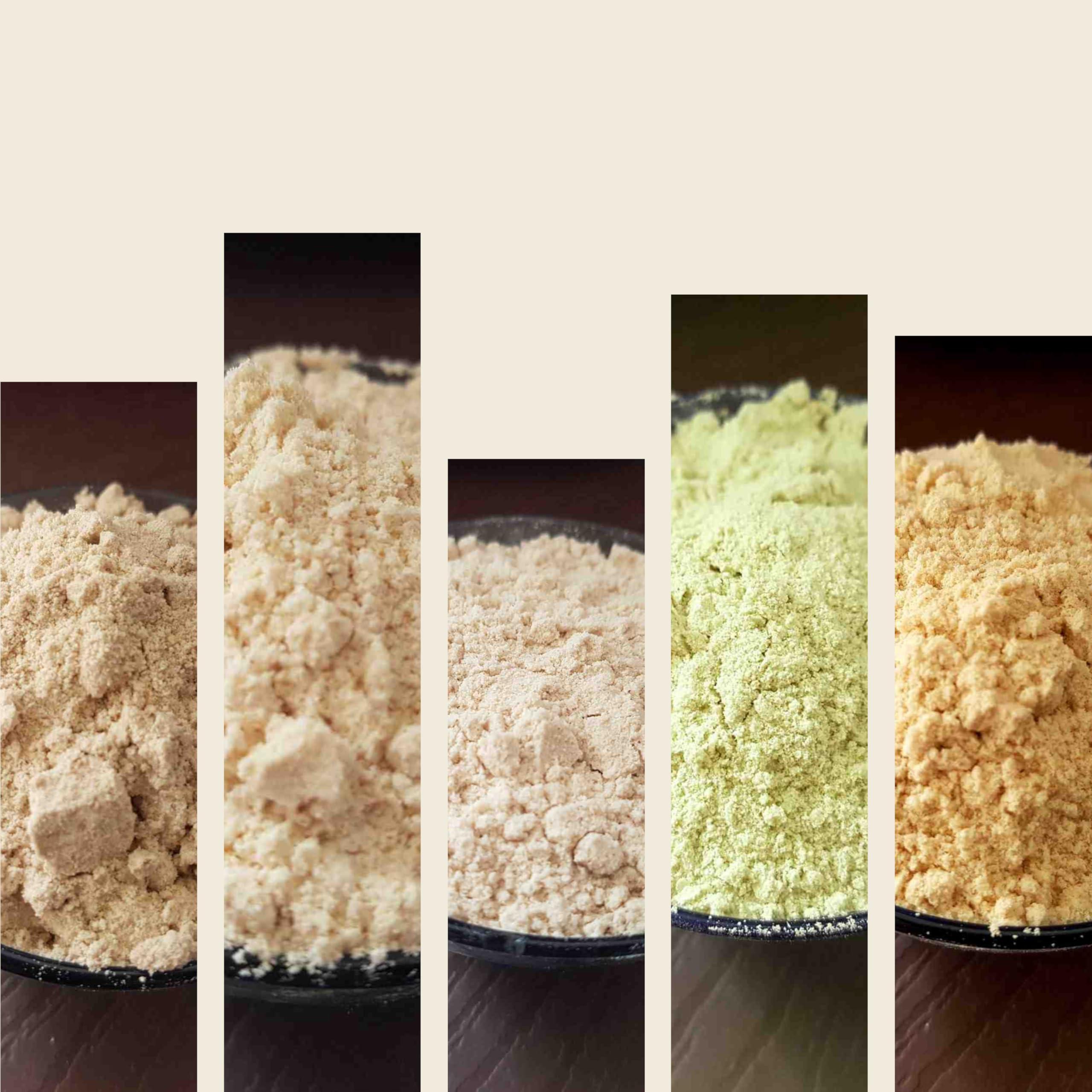 Generic Puraatan Siridhanya Unpolished Millets Flour(Atta) 5kg Combo [Browntop Flour, Kodo Flour, Little Flour, Barnyard Flour, Foxtail Flour]1Kg Each | Dr khadar vali 5 Positive Millets Flour