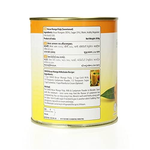 Swad Swad Kesar Mango Pulp Sweetened, 850g