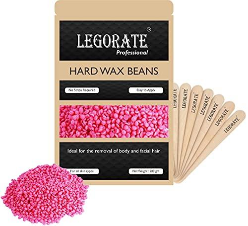 LEGORATE Legorate Rose Pink Hard Wax Beads All Purpose Painless Hair Removal Stripless Wax 200 GM (Pink))