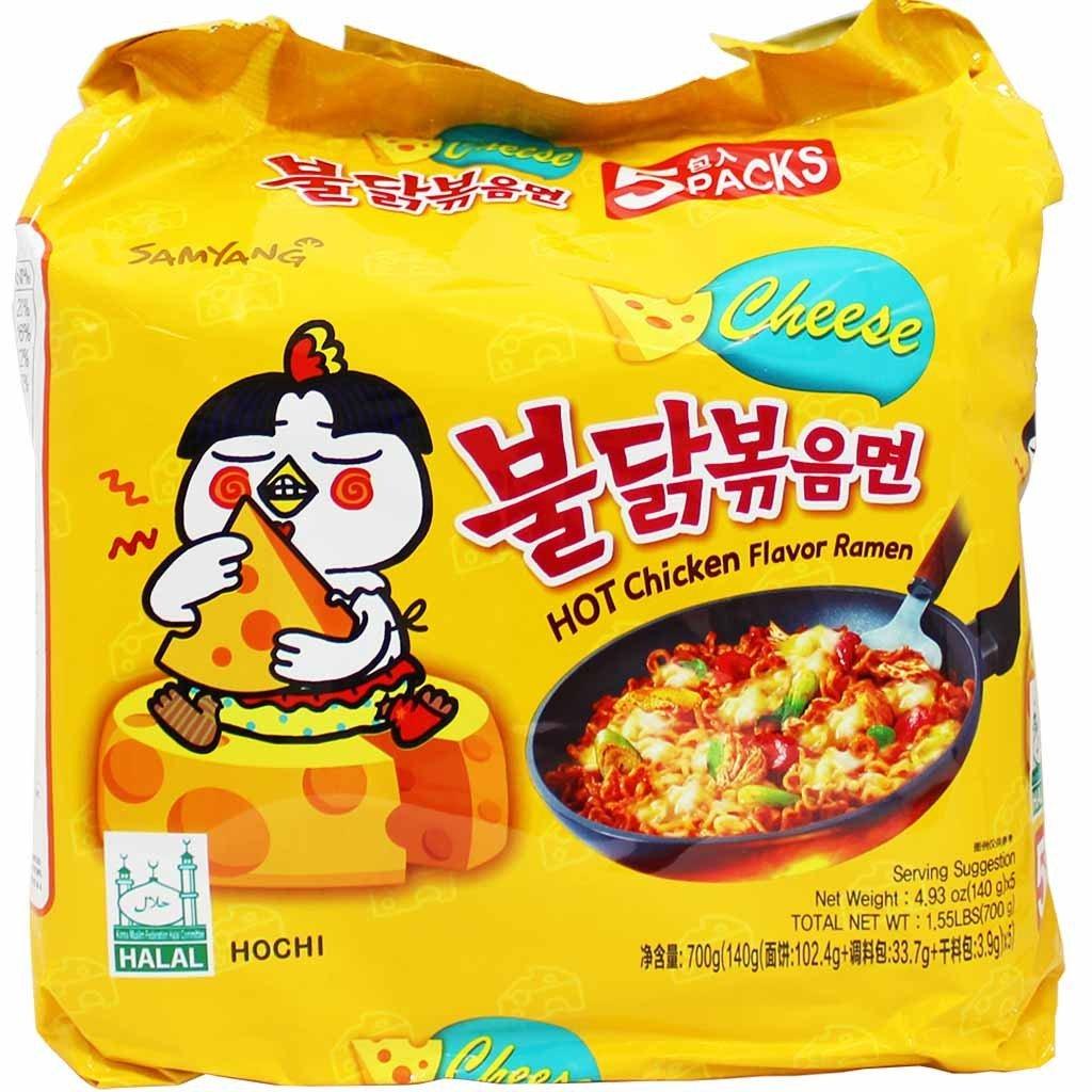 SAMYANG Samyang Hot Chicken Ramen Cheese Noodles, 5 X 140 g