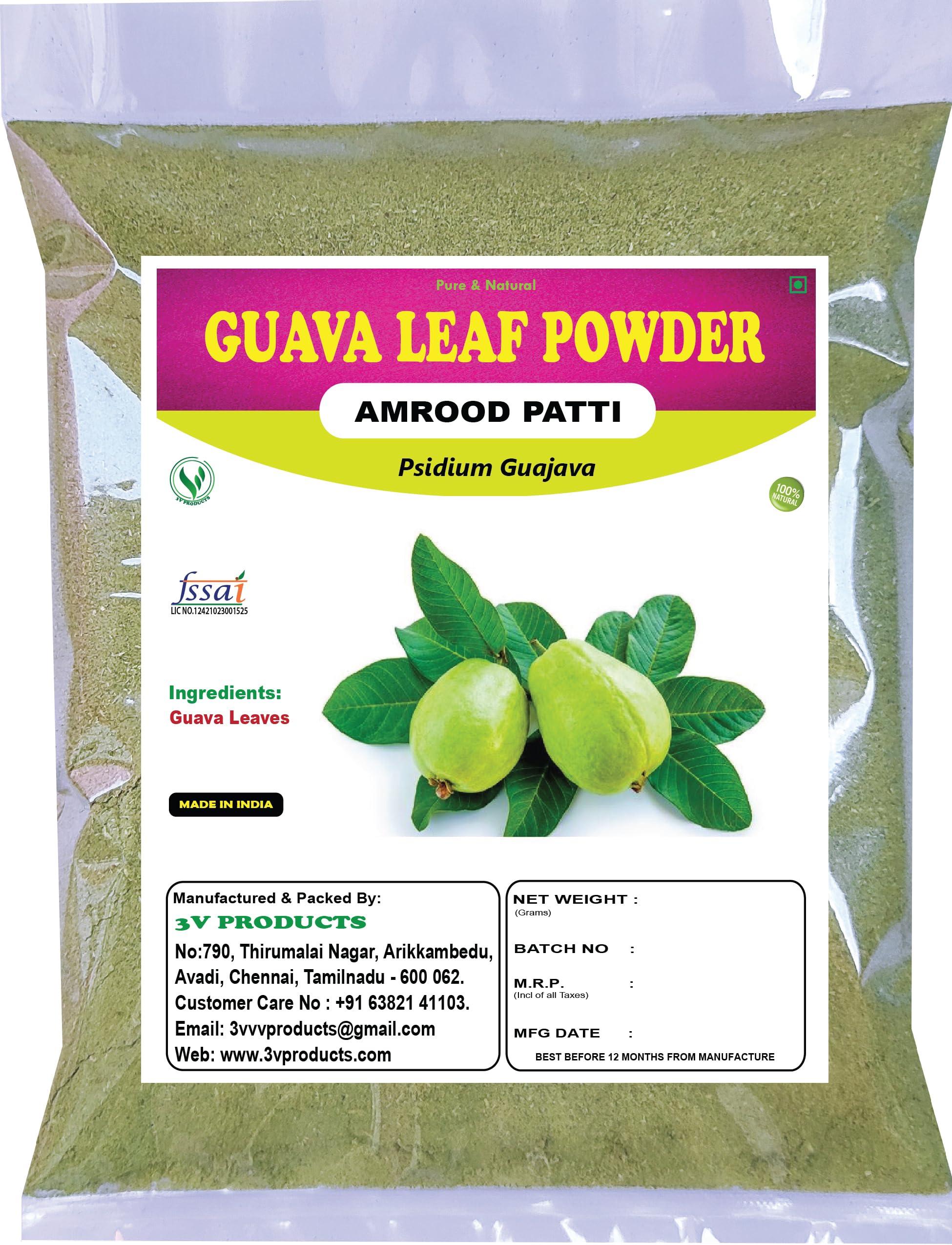 3V PRODUCTS 3V PRODUCTS: Guava Leaf Powder 400g | Amrood Patti | Koiya ilai | Psidium Guajava Powder for Tea, Juice, Milkshake, Cake, Body health & more