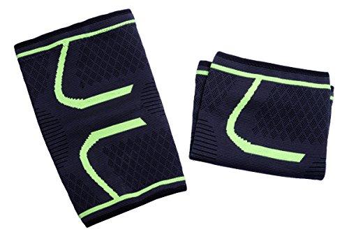 Aolikes 2PCS/Pair (Black) Fitness Knee Support Braces Elastic Nylon Sport Compression Knee Pad Sleeve 35-41cm