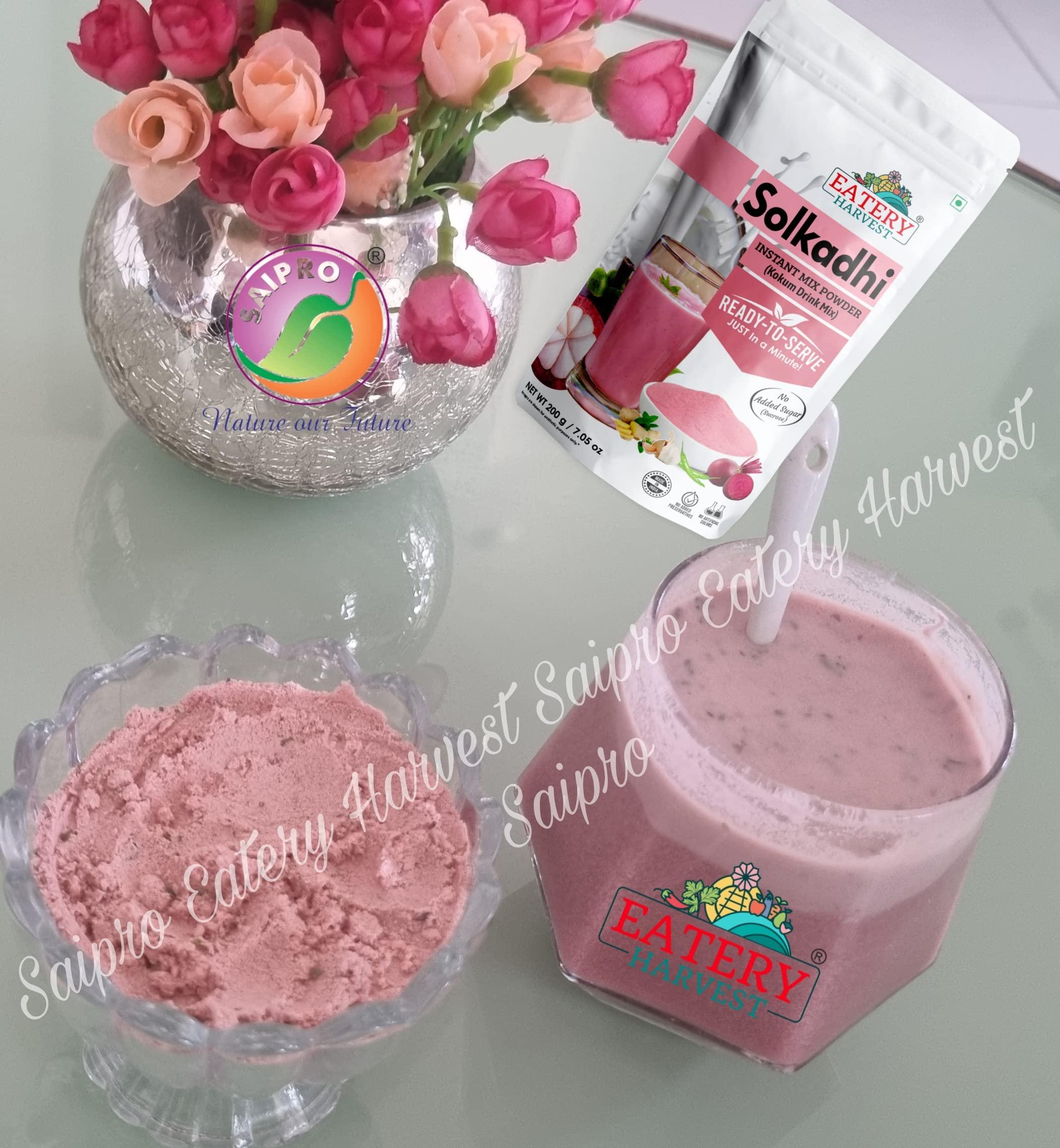 SAIPRO Nature our Future Saipro\'s EATERY HARVEST Sugar free Solkadhi Instant Drink Mix 400 g (200 g*2 Packs), Diabetic friendly,Mix of Coconut Milk| Kokum Fruit Juice| Natural coolant| Ease digestion, All Natural ingredients|Non messy Just add water & serve