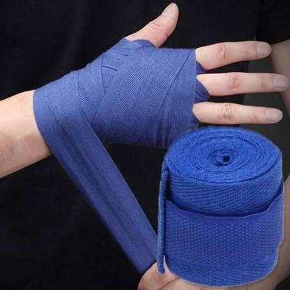 GymWar GymWar Wrist Support/Boxing Hand wrap (Free Size) - Pair- Blue