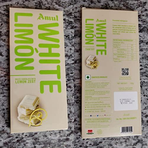Amul Amul White Limon Chocolate, 150gm. (Pack of 2)