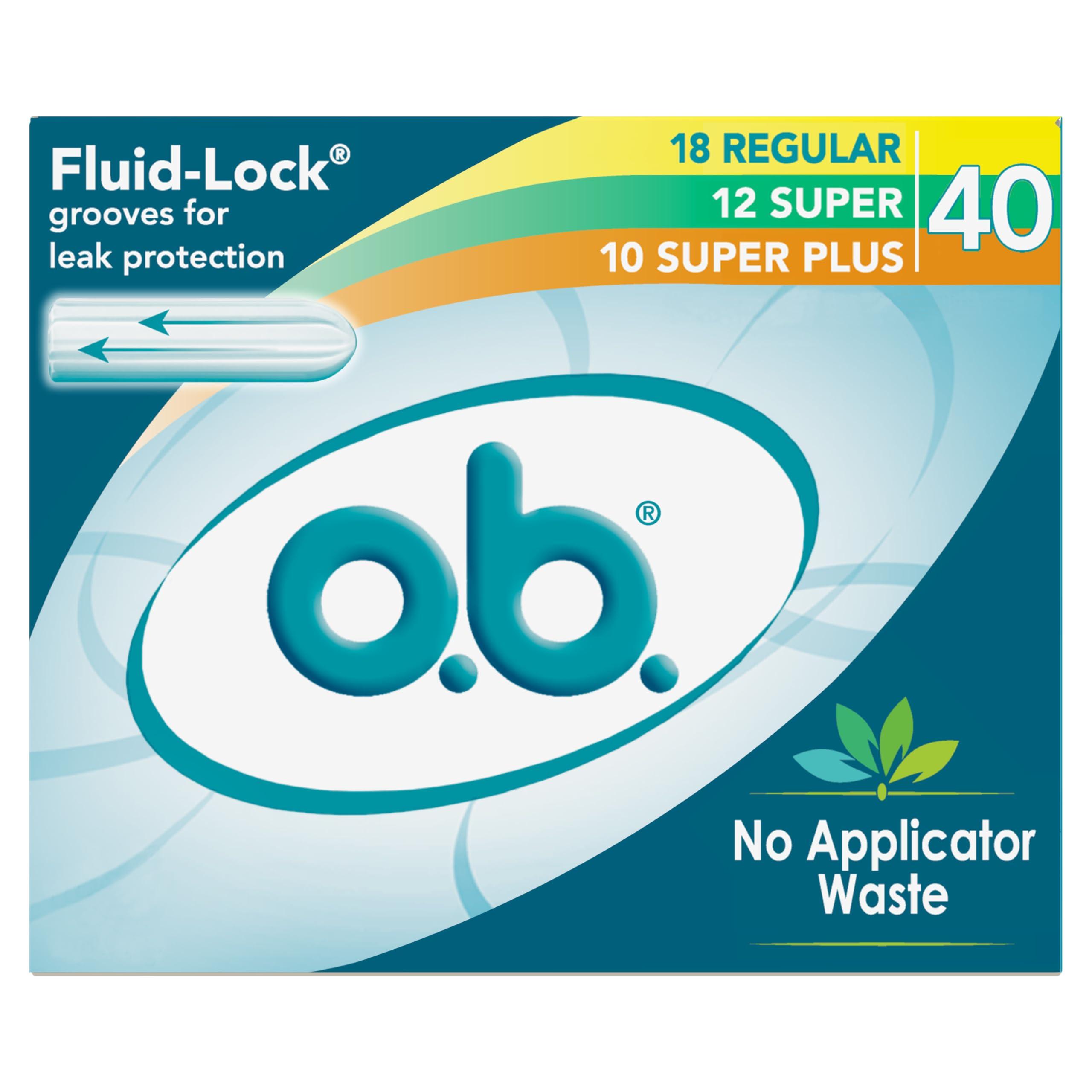 o.b. o.b. Applicator Free Digital Tampons, Regular, Super and Super Plus Multi-Pack - 40 Count