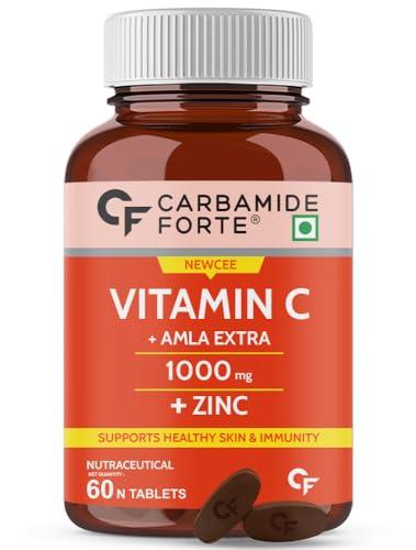 Carbamide Forte Carbamide Forte Natural Vitamin C Amla Extract 1000mg with Zinc for Immunity Boost & Skincare - 60 Veg Tablets