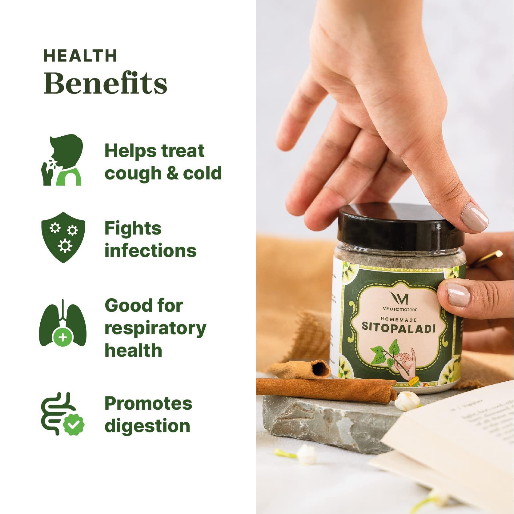 Vedic mother Vedic Mother Cough and Cold Combo Pack of Honey 350gm & Sitopaladi 150gm | Certified Handmade Products with Blend of Natural Herbs & Ingredients | No Added Preservatives