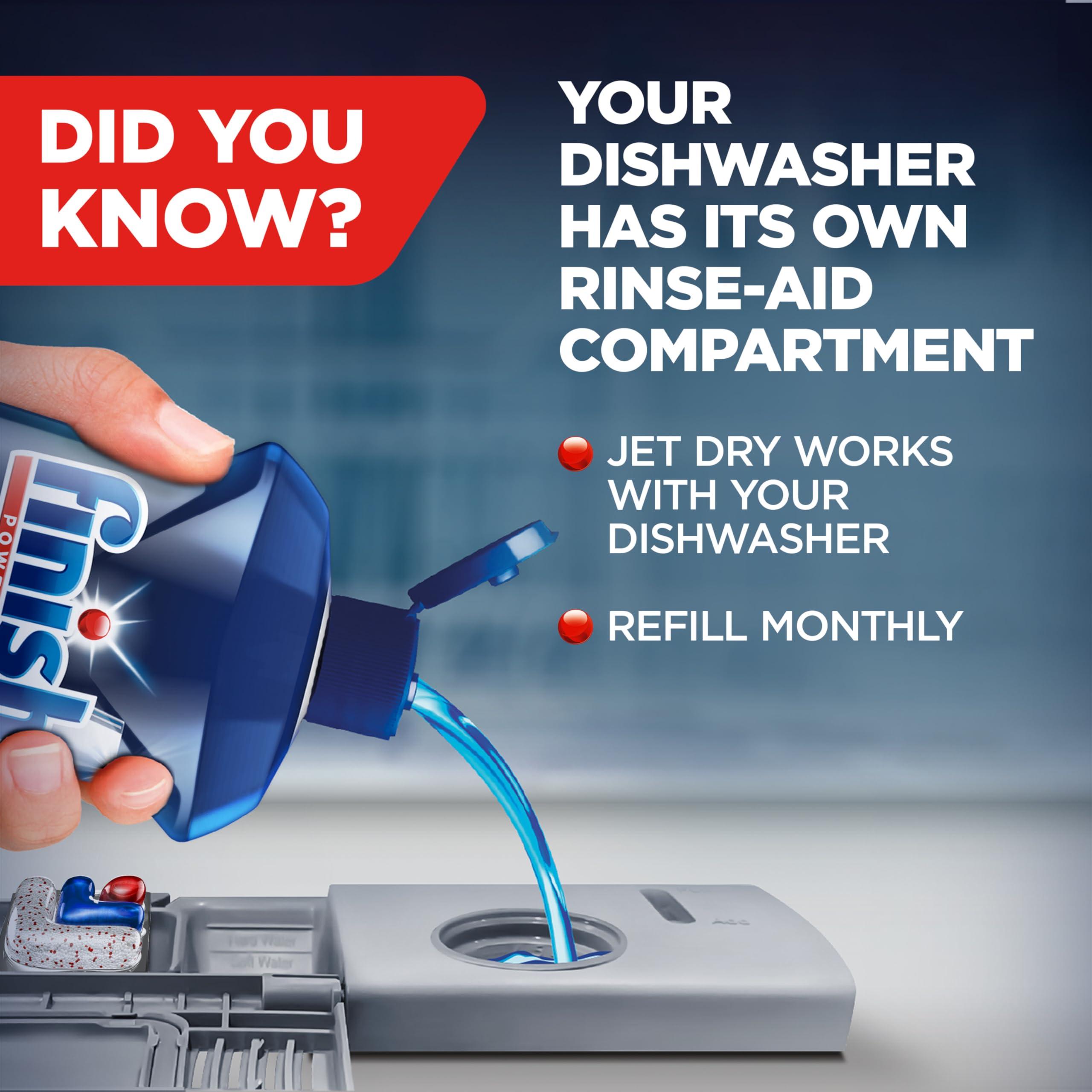 Finish Finish Jet Dry Dishwasher Rinse Aid Power, Shine & Protect - 23 Oz, 5X