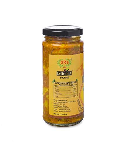 DELICASIA DELICASIA Gold Mango Pickle 250 gm Brand of SR's. Indian Flavor. NO Artificial Color and Flavors. Gluten Free. 77 Years of Trust