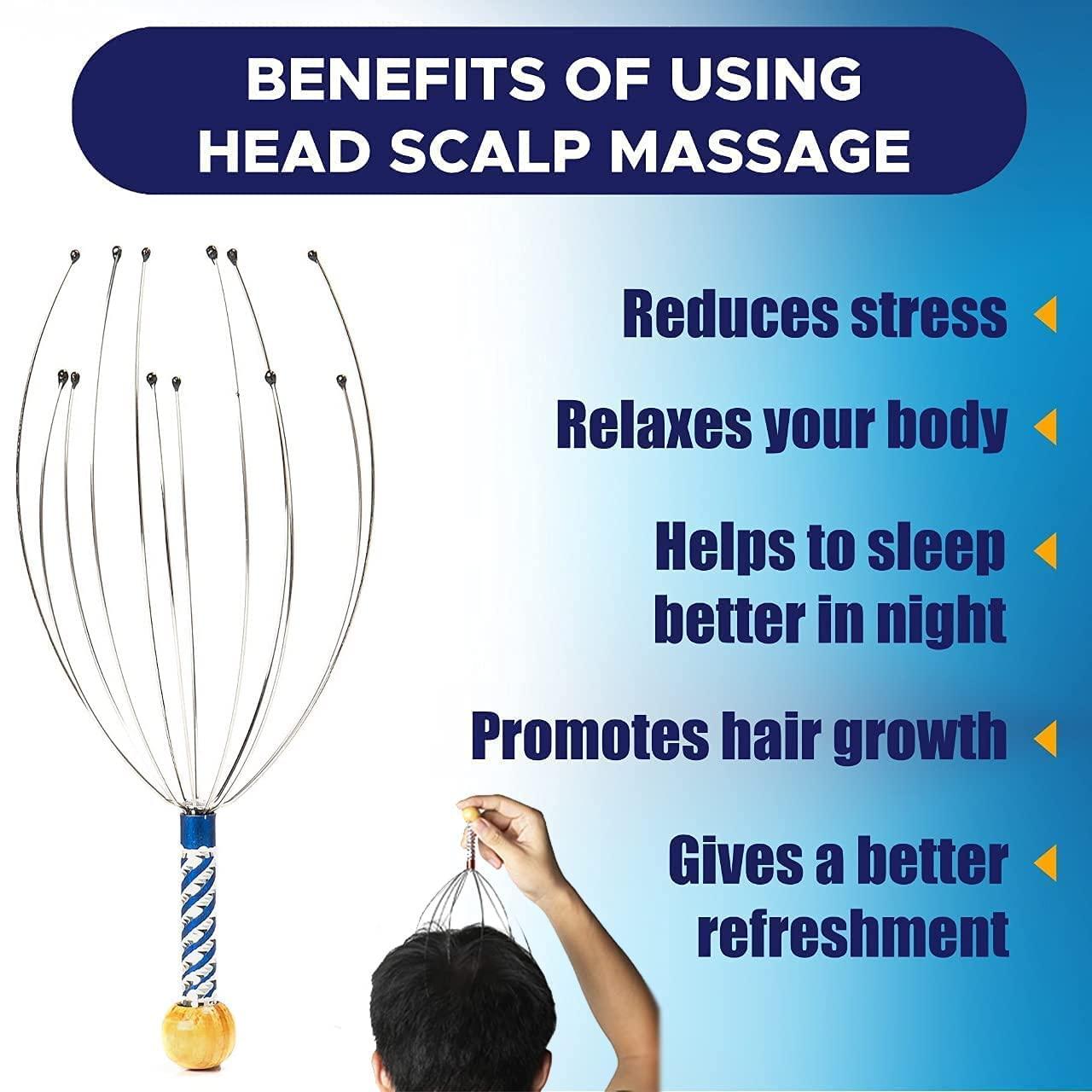 21CENTURY 21CENTURY hade massager Bokoma Hand Held Scalp Head Massager for Pain Relief. [ Massager Pack of 1]. (No Batteries Required)