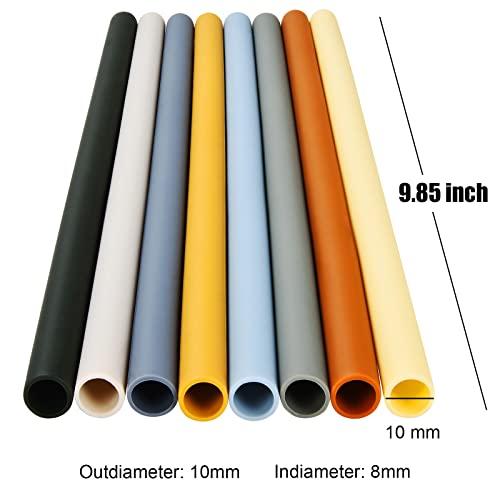 ALINK ALINK Reusable Portable Collapsible Straws, Telescopic Foldable Stainless Steel Metal Straws with Silver Case and Cleaning Brush