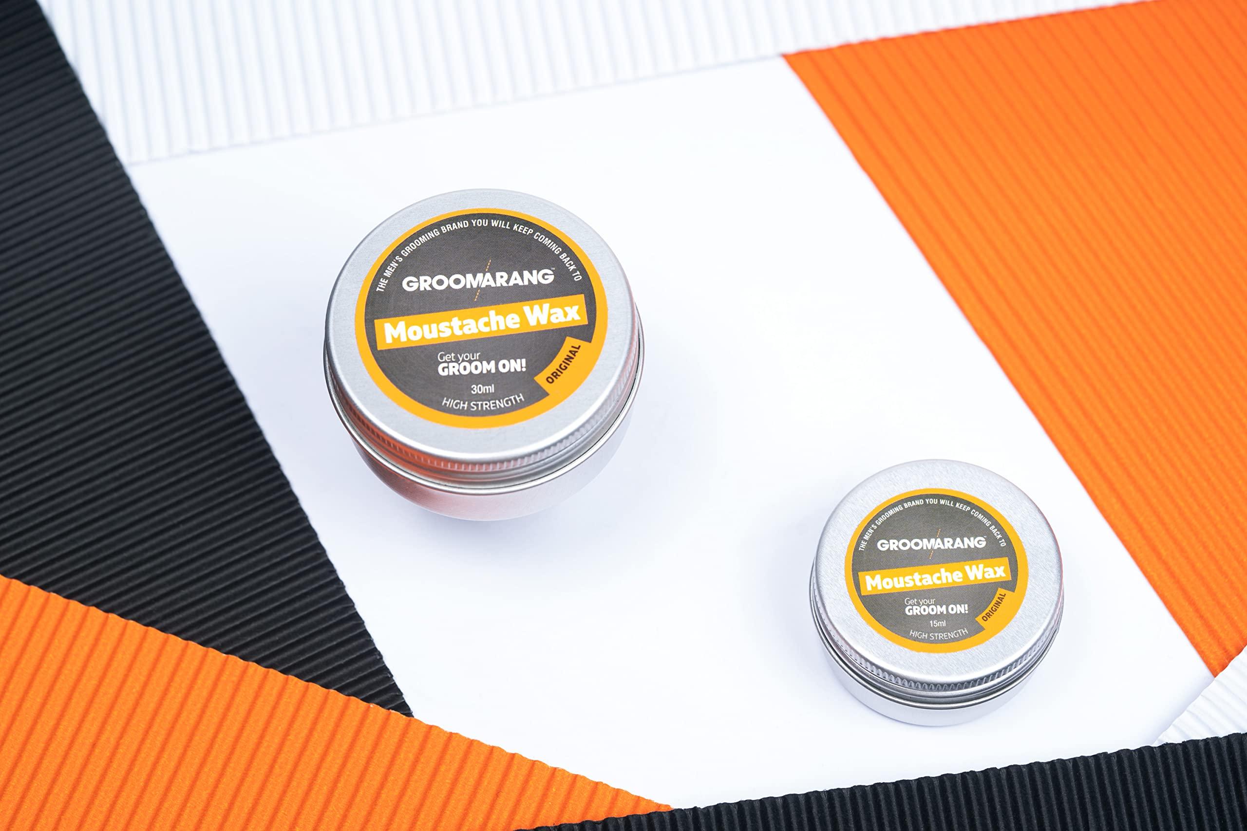 Groomarang Groomarang Moustache & Beard Wax Extra Strong Original 100% Natural Hair Care Organic & Vegan 30ml (medium)