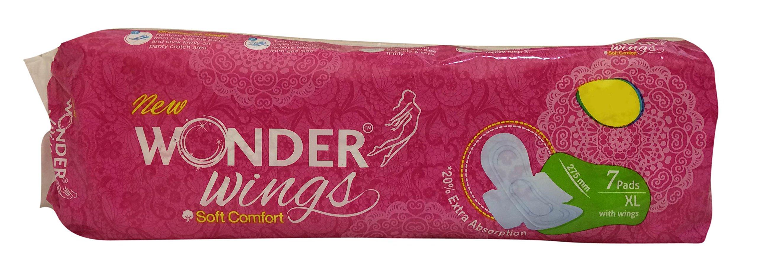 Wonder Wonder Wings Soft Comfort Sanitary Pads - XL with Wings, 7 Pieces Pack