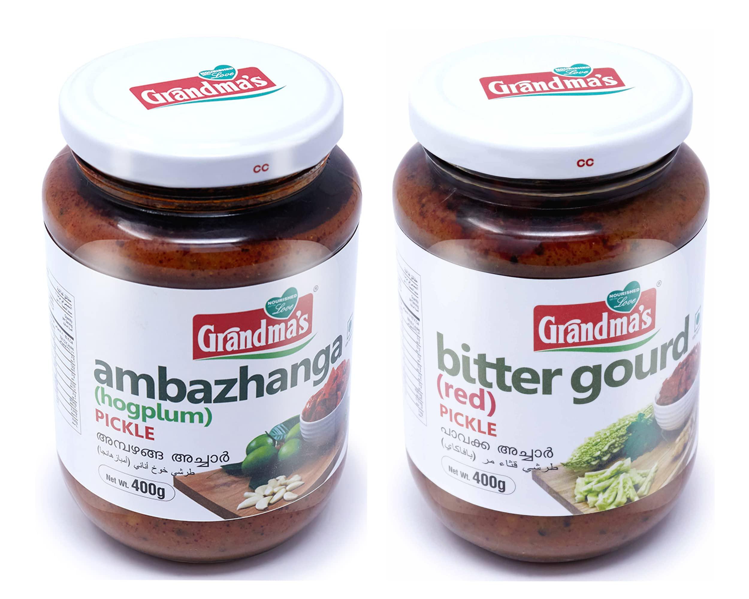 Grandmas Grandmas Authentic Kerala Style Ambazhanga Pickle - Bitter Gourd Pickle Combo | 400g Bottle | Healthy and Tasty South Indian Pickle