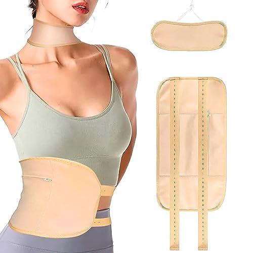 FittyFlux FittyFlux Castor Oil Wrap Pack for Liver Detox, Waist, Thyroid Neck & Insomnia, Absorbent Caster Oil Packs with Soft Organic Cotton and Elastic Strap, Anti Oil Leak Material (Khaki)