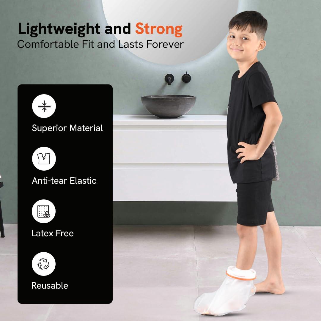MALU HEALTHCARE MALU Foot Cast Cover Waterproof Protection for Kids\' Casts Durable, Reusable Cover for Swimming, Showering & Bathing Full Coverage Child Cast Protector, Ideal for Foot Injury Recovery