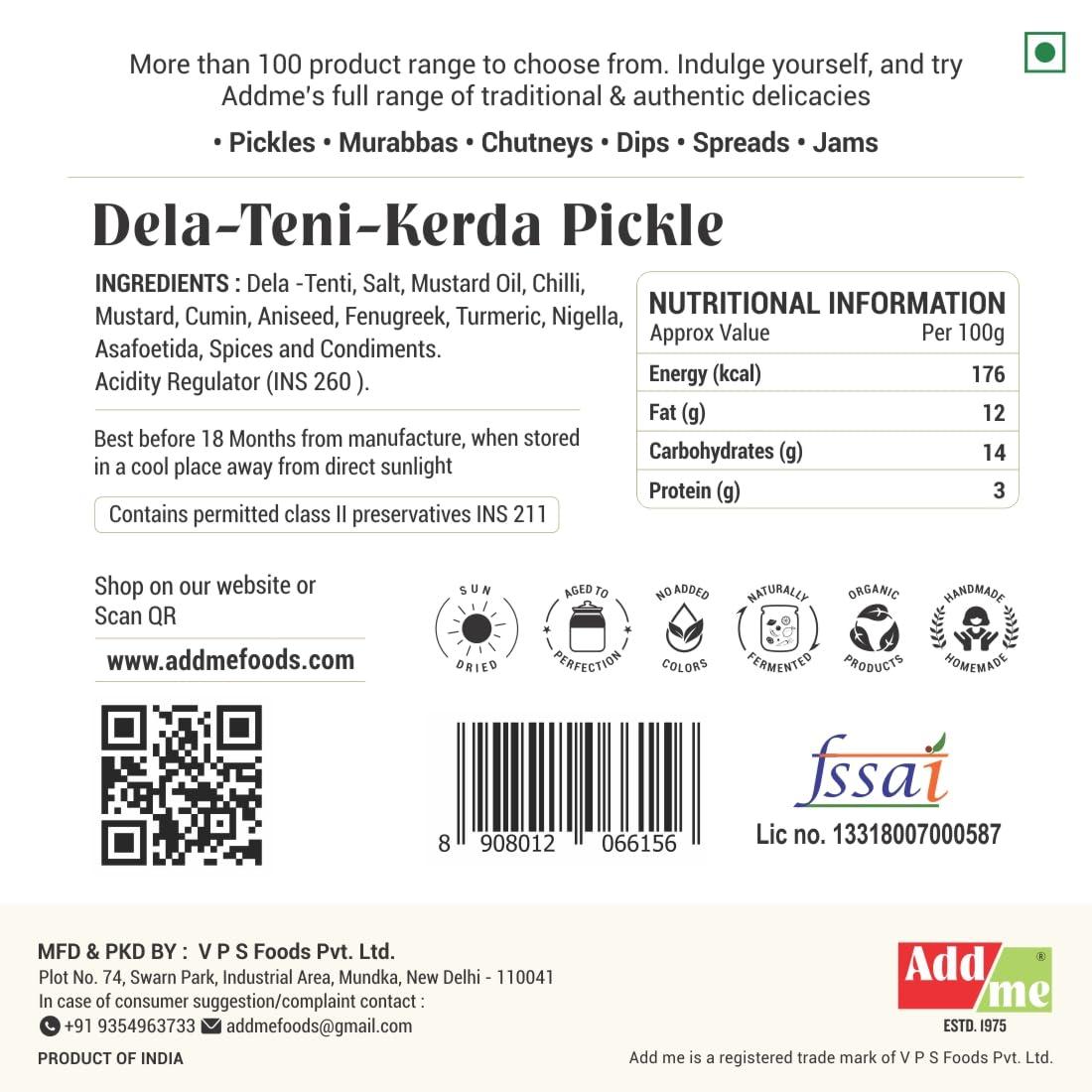 Add me Add me Ker Teet Rajasthani Pickles 1kg teet ka Achar 500gm + 500gm Glass jar