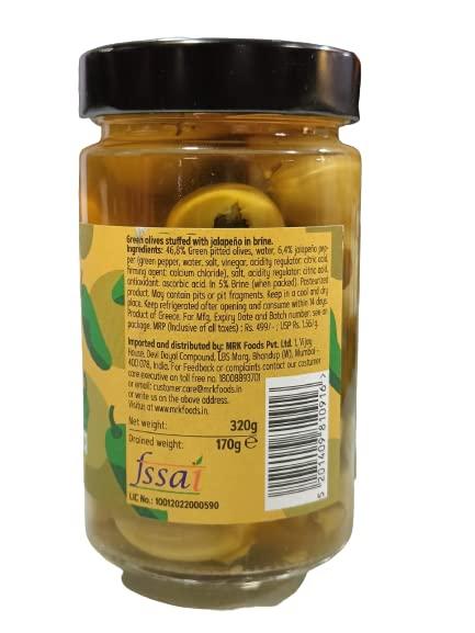 Olymp Olymp Green Olives Stuffed with Jalapeo, Vegan Gluten Free Non GMO Hand Picked, 11.29 oz 320 g