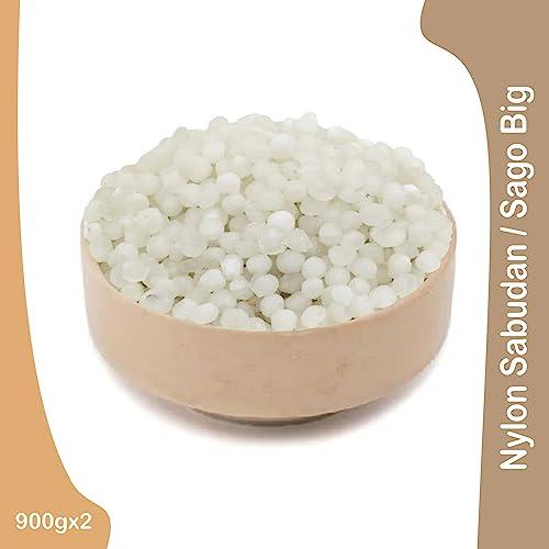 Organic Platter Nylon Sabudana Big, Nylon Sago,Nylon Crystal (Sago), Javvarisi/Tapioca pearls (Pouch) (1800)