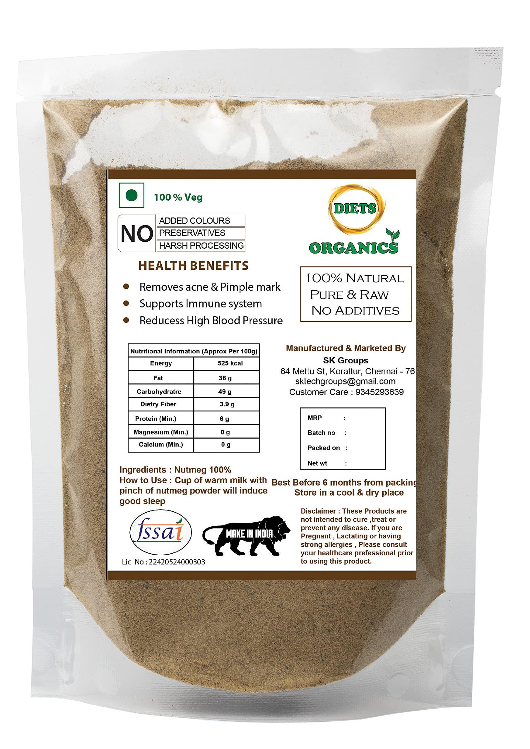 DIETS ORGANICS DIETS Organics Nutmeg powder-200 G, jadhikai powder, jaiphal Powder- 200Grams PACK OF 1