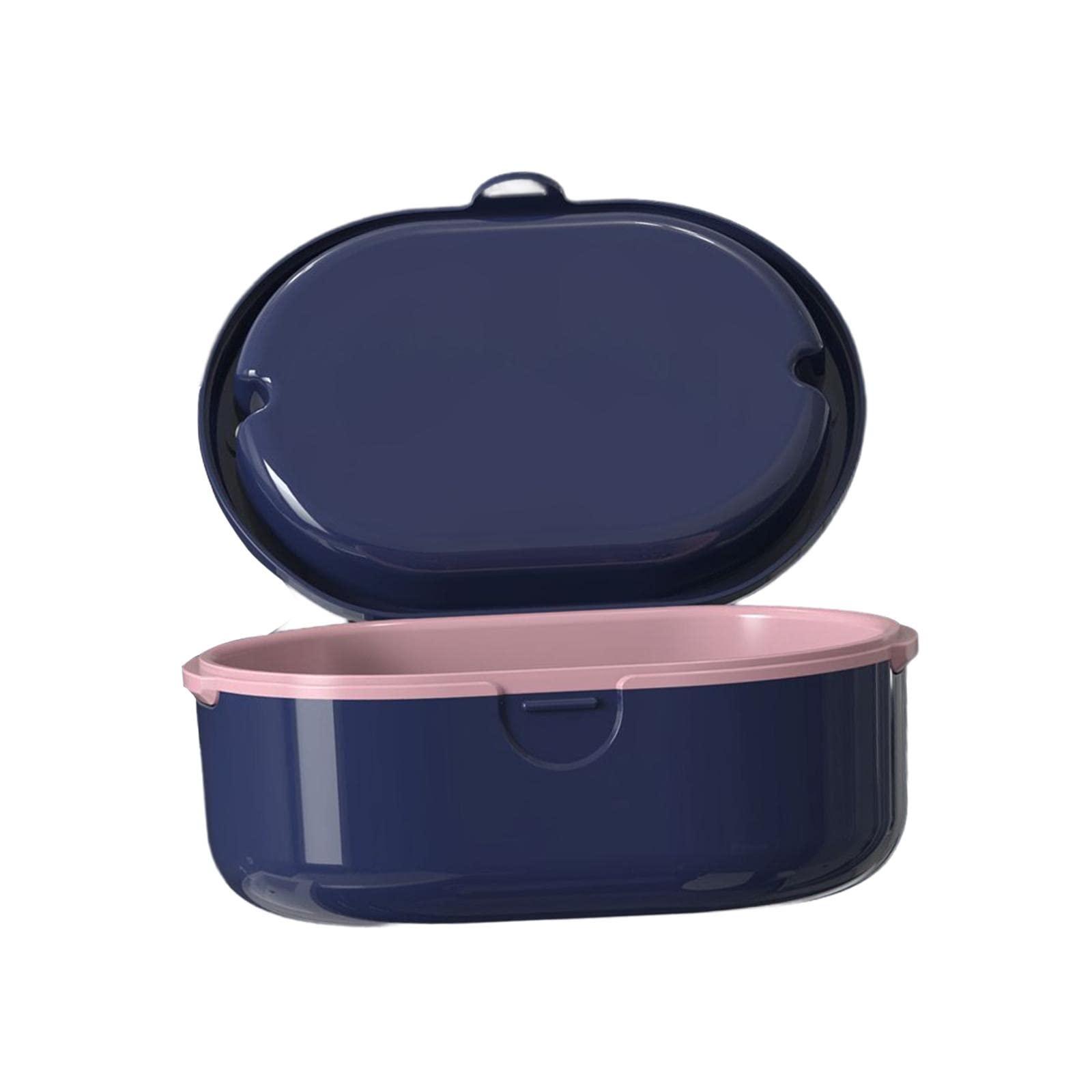 LICHTS LICHTS Denture Case with Strainer Basket for Artificial Teeth Night Guard Travel