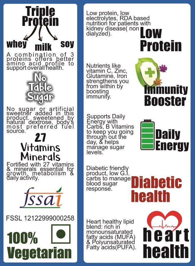 DEVELO Develo Kidney Health (Pre dialysis) Protein Powder for Better Renal Health & Function - 500 g Kesar Badam