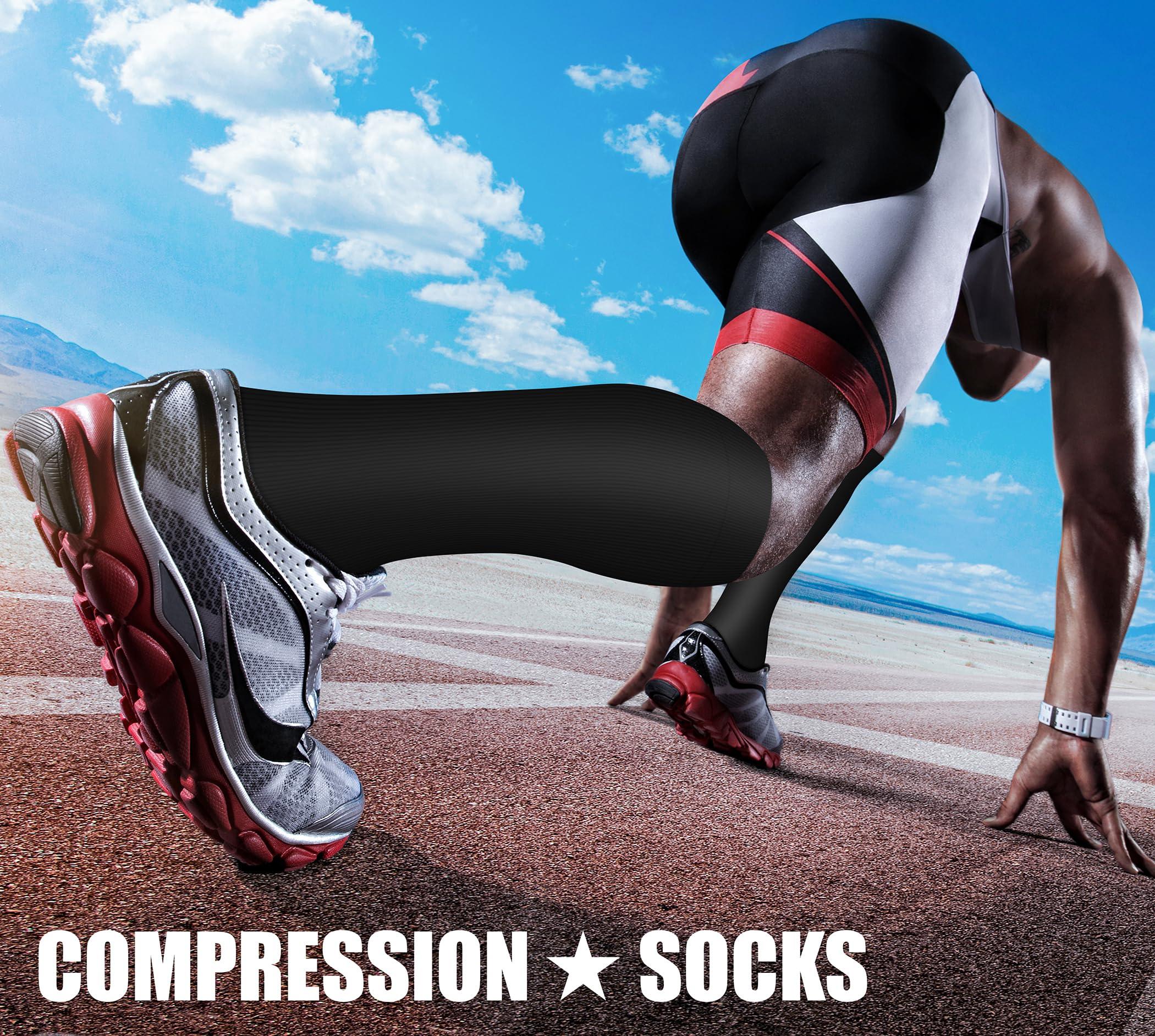 CHARMKING CHARMKING Compression Socks (3 Pairs) - 15-20 mmHg, Athletic Support for Running, Cycling, Travel - Boost Circulation and Performance