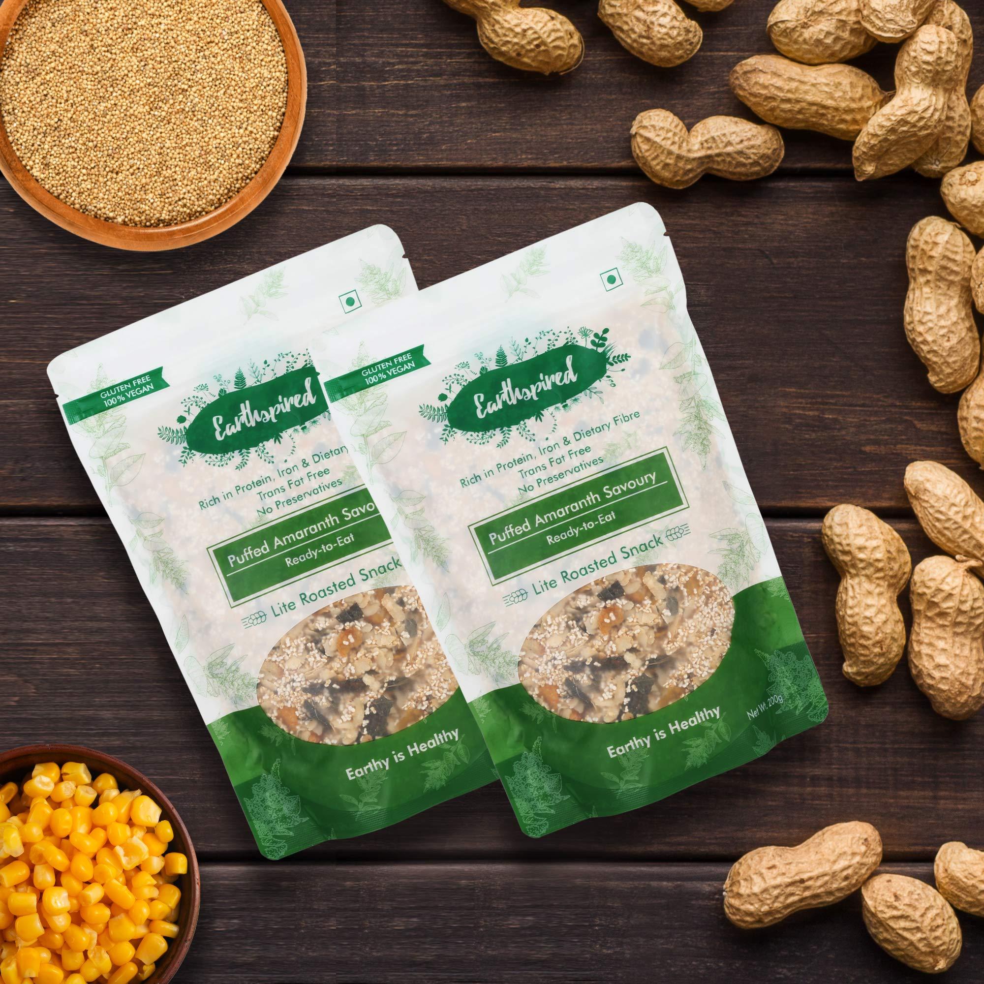 Earthspired Earthspired Puffed Amaranth (Rajgira) Savoury Snack (200g + 200g/Combo Pack of 2)