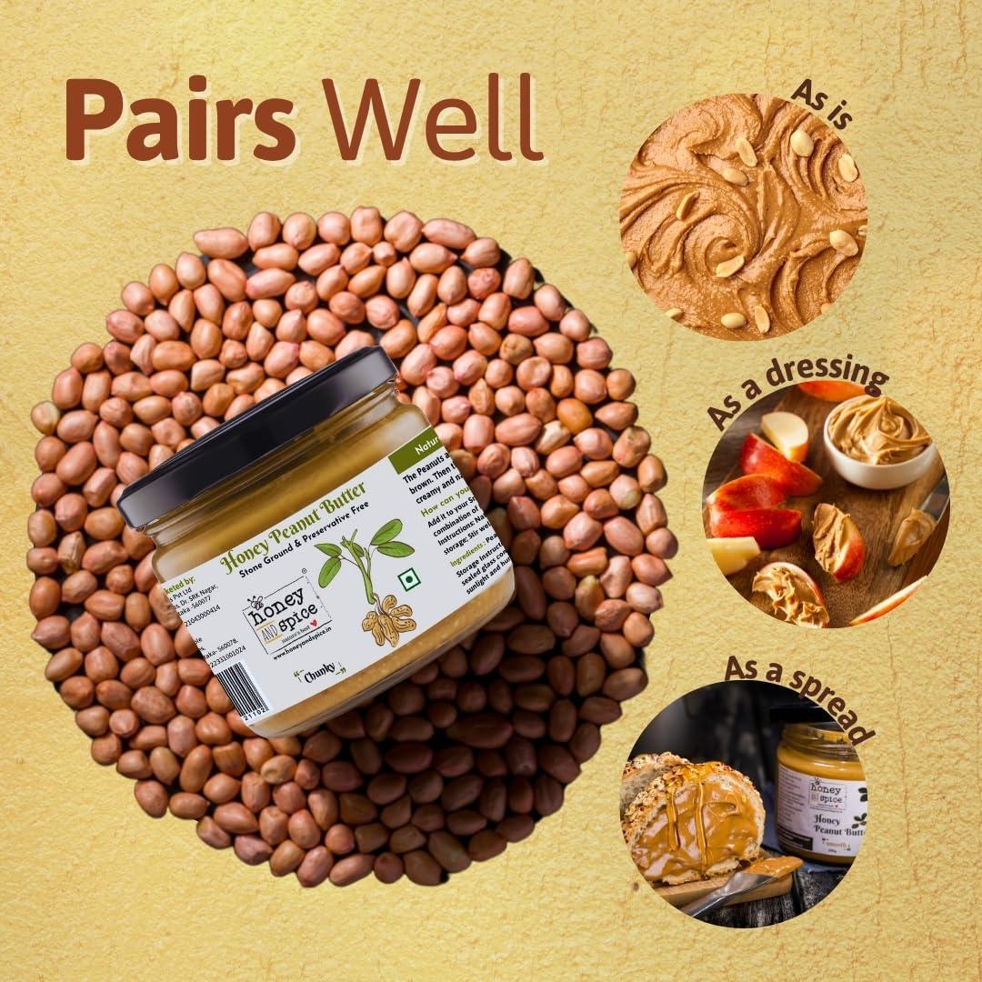Honey and Spice Honey and Spice Chunky Peanut Butter Natural Crunchy With Honey and Hand Roasted Peanuts