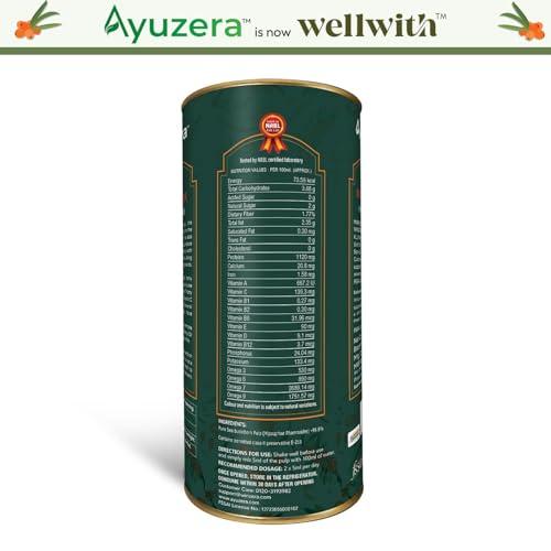 Ayuzera Ayuzera Himalayan Sea Buckthorn Pulp Concentrate 300ml | Liquid Supplements | Makes up to 50 Glass Juice (Rich in Vitamin C) | Lab Tested | Omega 3, 6, 7, and 9, and Antioxidants | (1)