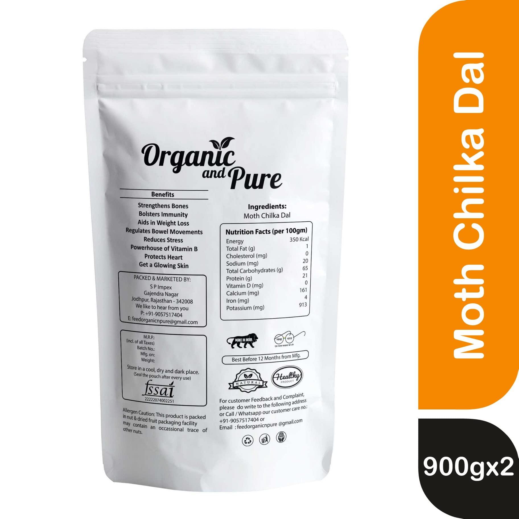 Organic and Pure Organic and Pure Moth Ka Mogar | Matki Mogar Split 1800g(900gx2)