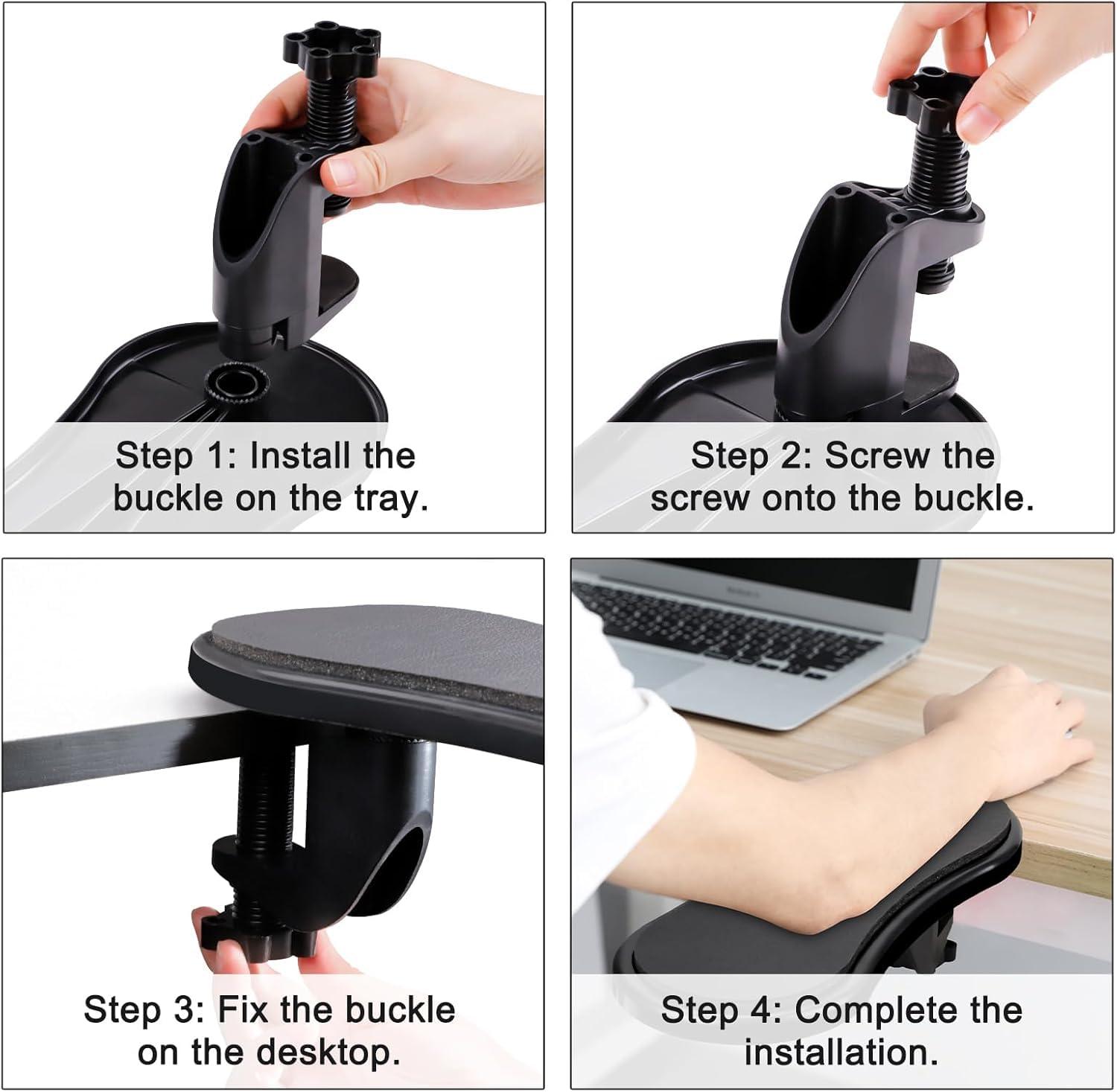 HaRvic HaRvic Computer Arm Rest for PC, Laptop, Desk Extender Table Pad Hand Support Adjustable Armrest Wrist Support Rotating Arm Rest Extender Elbow Rest for Desk, Arm Rest Suitable for Table, Office