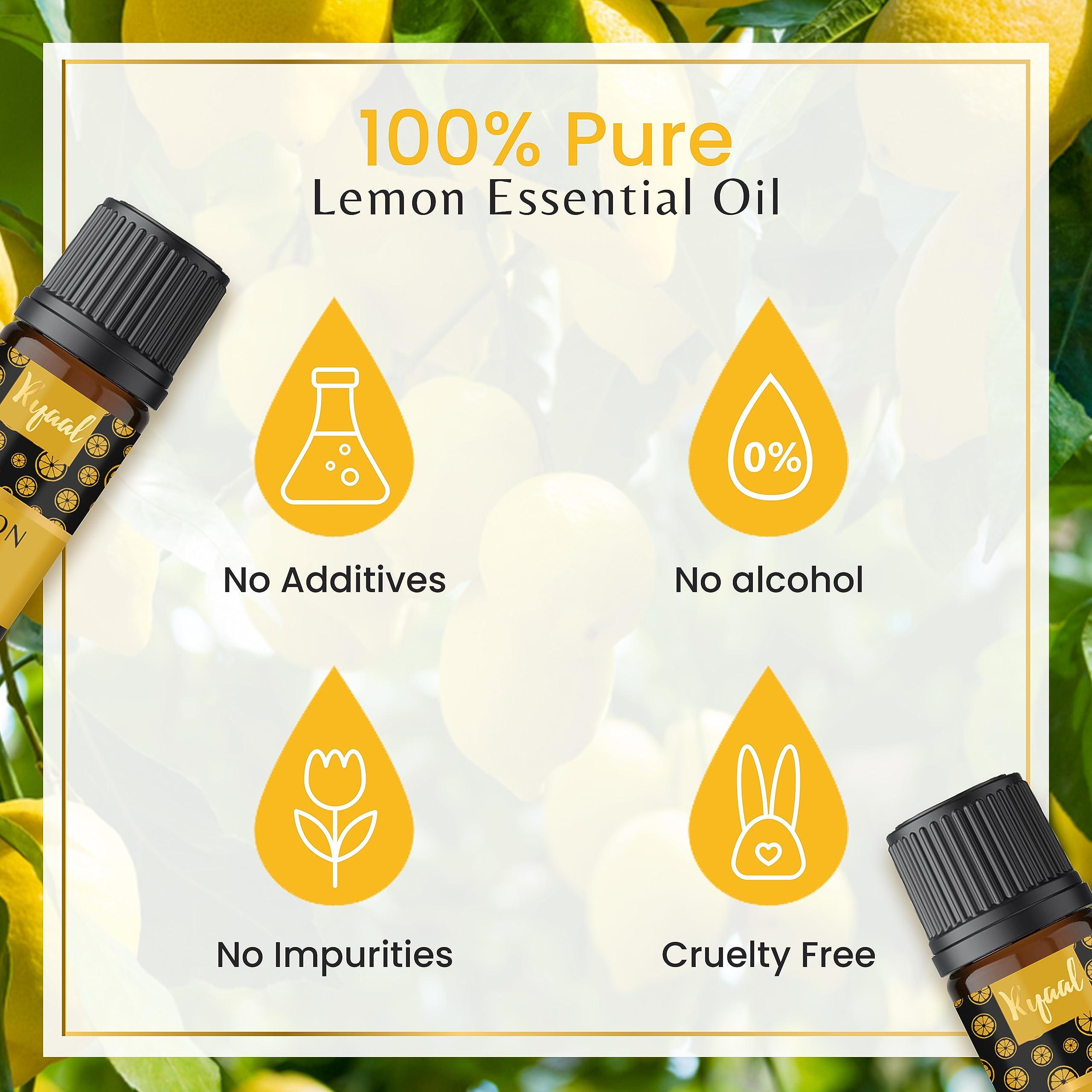 Ryaal Ryaal Essential Oils Rosemary, Tea Tree, Lavender, Lemon, Rose, and Jasmine | Hair and Skin Nourishing, Body Relaxing | Diffuser, Aromatherapy | 6 in 1 Combo Pack Pure and Natural Oils 10 ml each