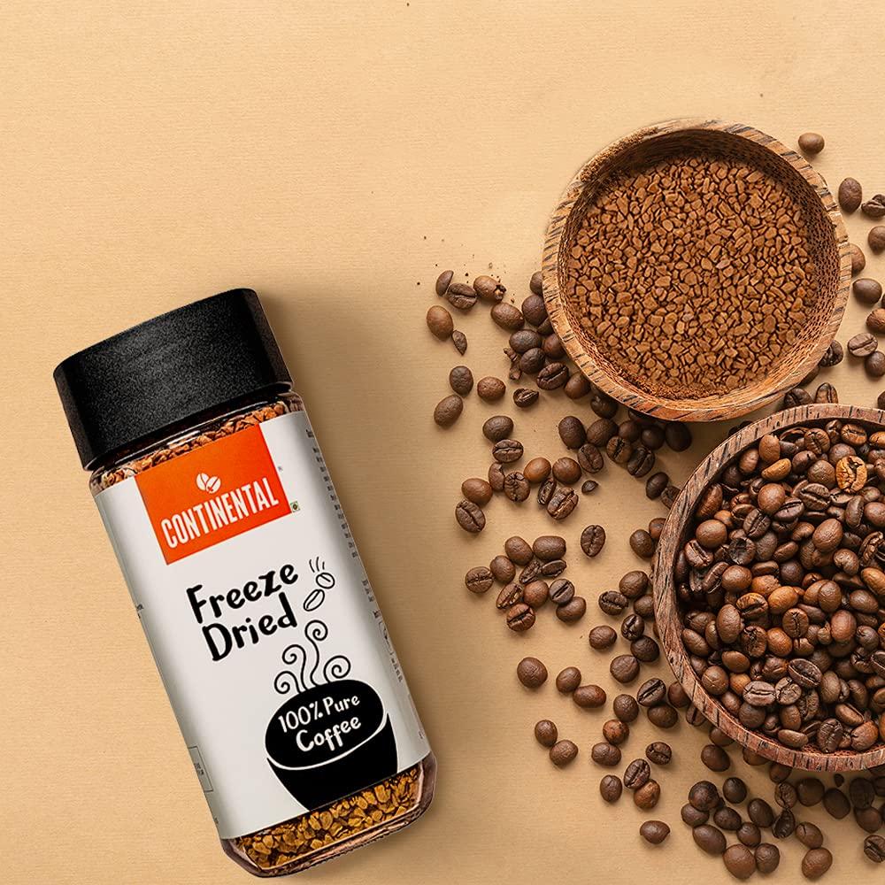 Continental Coffee Continental Freeze Dried Pure Instant Coffee Powder, 100g Jar | 100% Arabica Coffee | Black Coffee | Cold Coffee