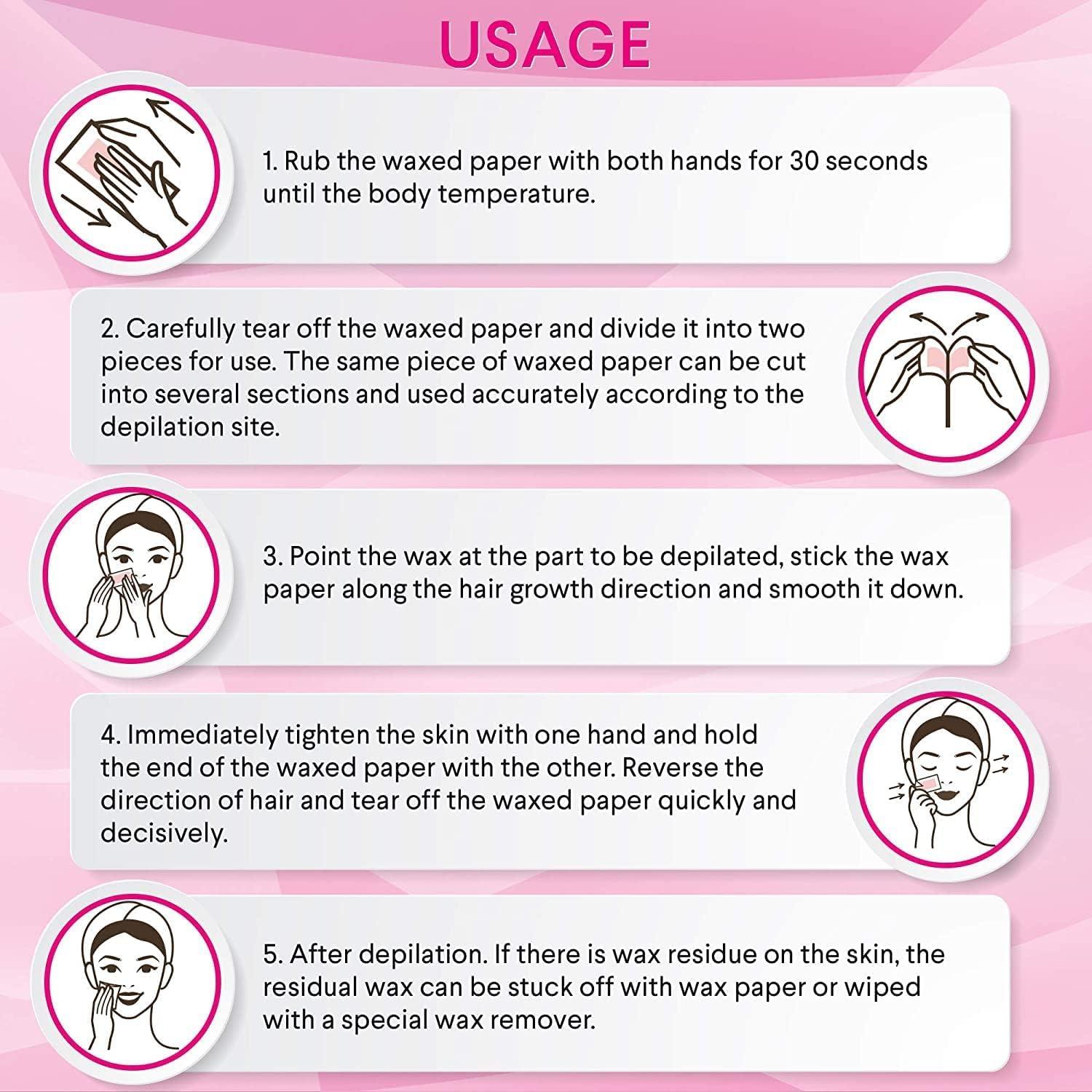 wiffy Best Upper Lips, Chin And Hair Removal Easy Wax Paper Strips