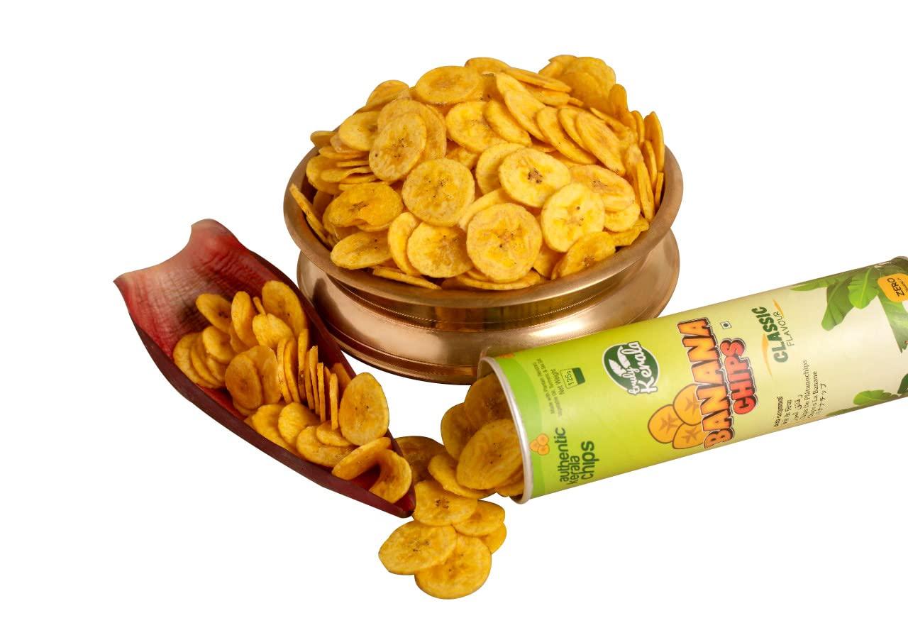 TrulyKerala TrulyKerala - Premium Kerala Banana Chips made with Organic Nendran Banana & Turmeric. Fried in Coconut Oil. Crispy Yellow Banana Wafers (No Artificial Colours or Flavours)