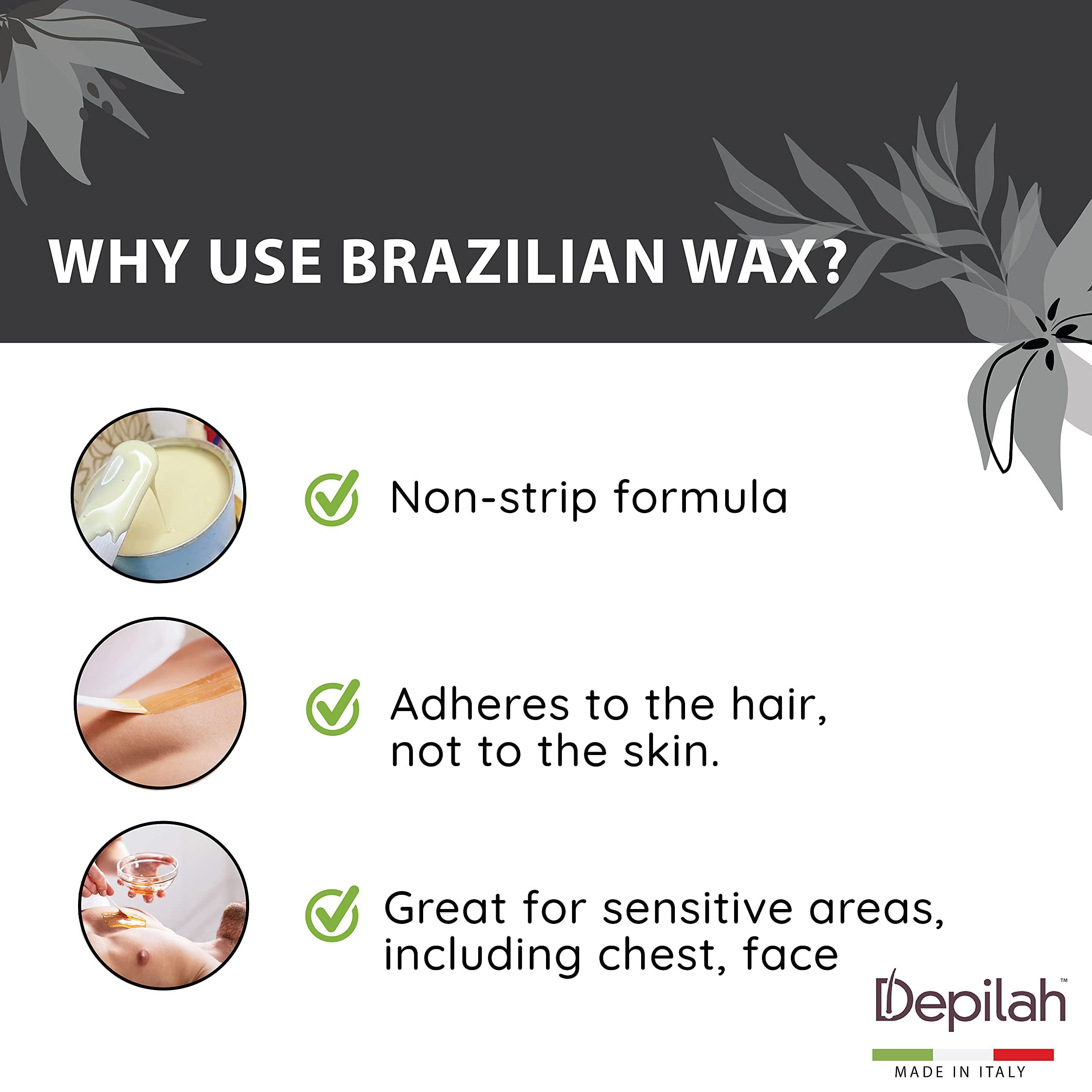DEPILAH DEPILAH Brazilian Hot Film Wax - 1 Kg Silver Stripless Wax(Men), Pack of 1