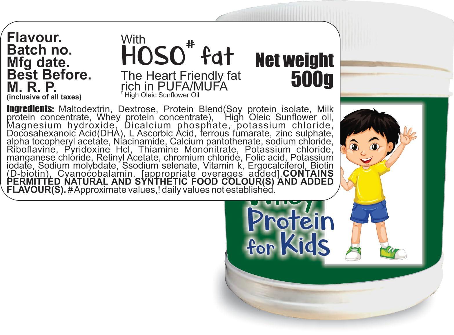 DEVELO Develo Whey Protein Powder for Little Kids, 2-12 years, Adolescent Children & Teenager Boys & Girls - 500g kesar Badam Flavour