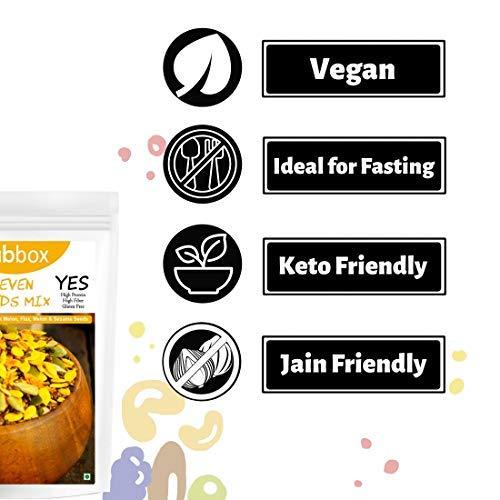 Fab Box Fab box Roasted Seven Seeds Mix Namkeen | High Protein and Fiber Rich | Gluten Free | Healthy Delicious Evening Snacks, 150 Grams