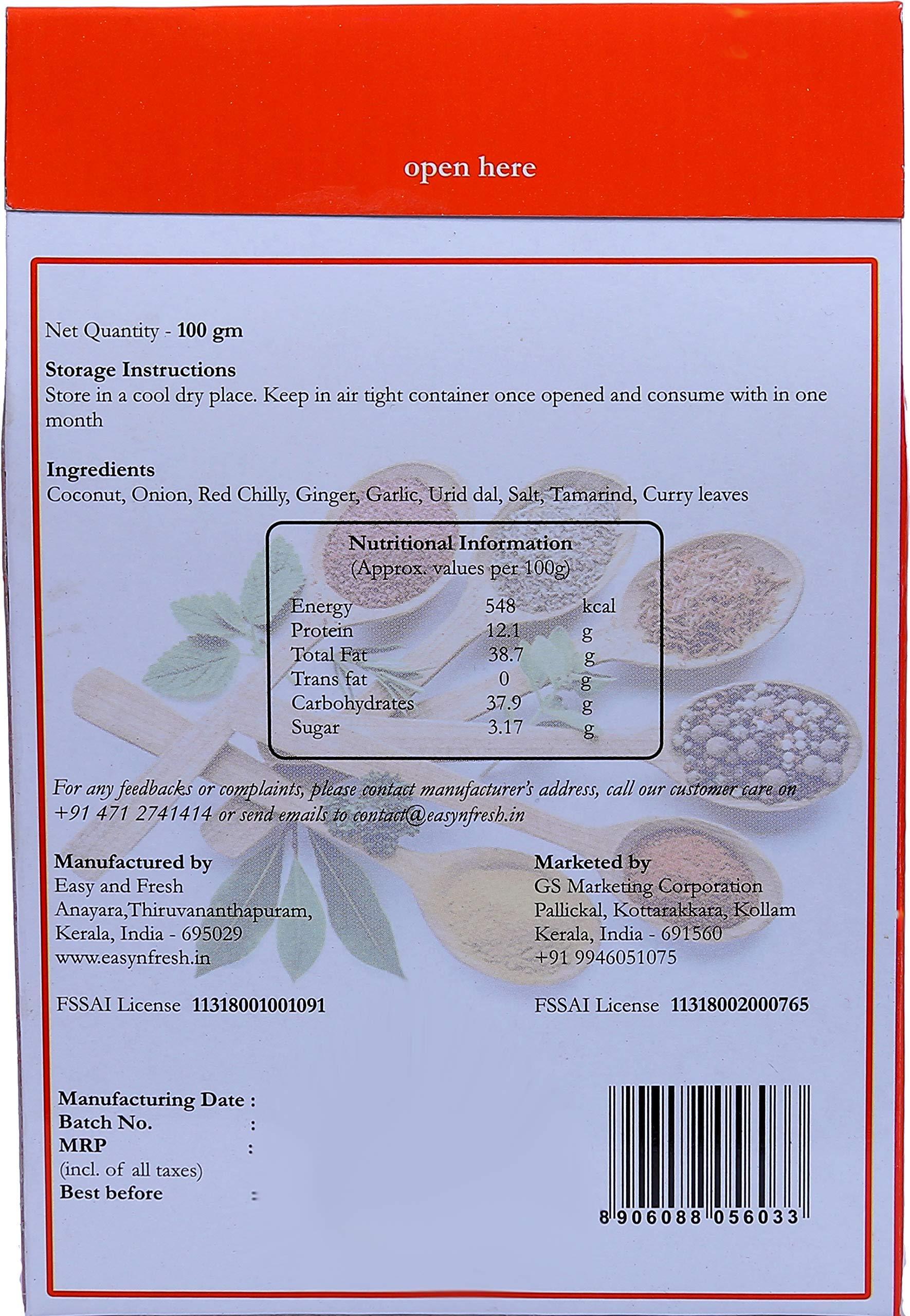 Mom's Love Packs Mom's Love Packs Vegetarian Roasted Coconut Chutney Powder 100gm - (Pack of 3)