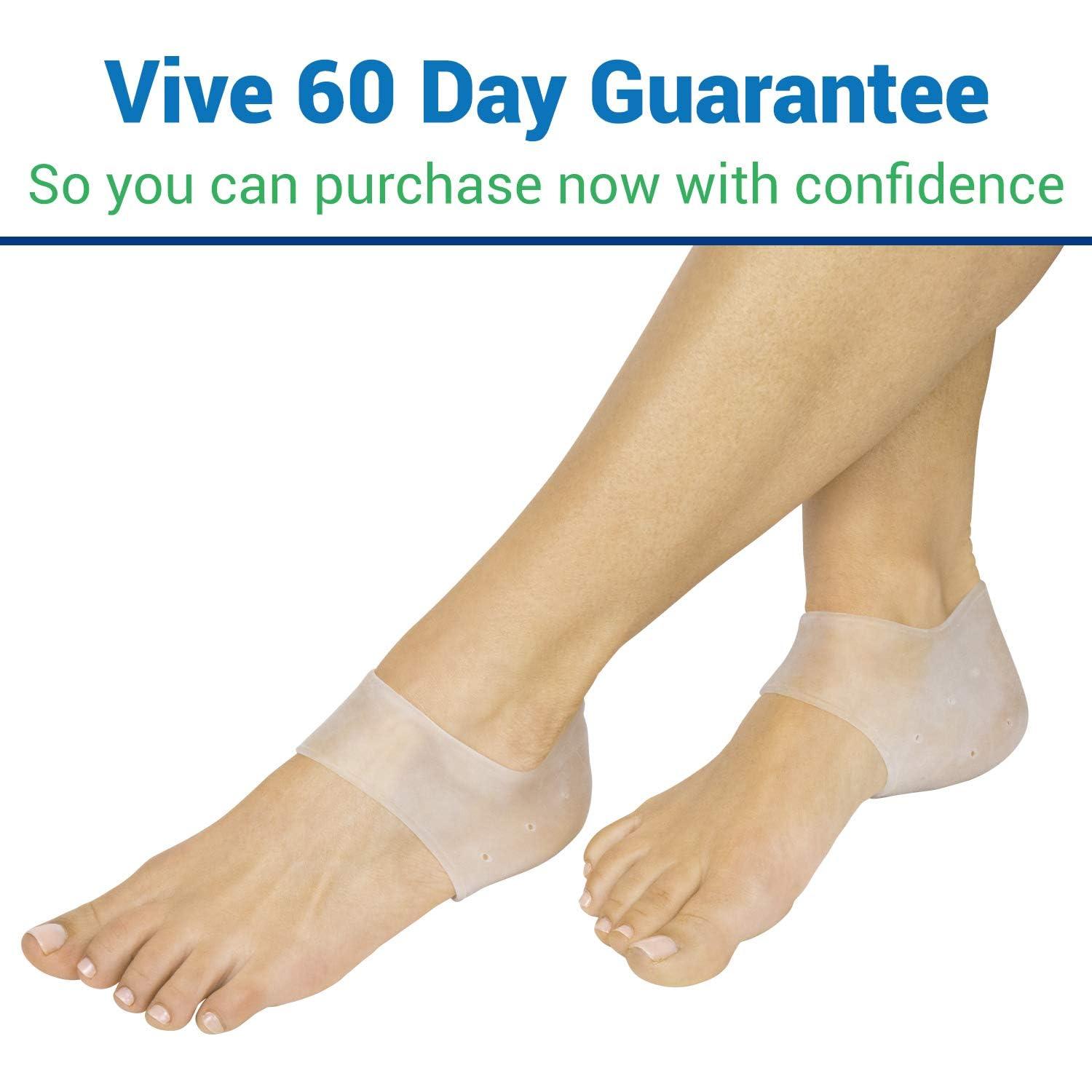 VIVEsole ViVEsole Silicone Gel Heel Cups - Shoe Inserts for Plantar Fasciitis, Sore Heel Pain, Bone Spur & Achilles Pain - Pad & Shock Absorbing Support (Heel Protectors)