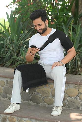 EASEFIT EASEFIT Shoulder Sling Support Wrap for Rotator Cuff, Dislocated AC Joint, Labrum Tear, Shoulder Pain Relief for Men and Women, Shoulder Immobilizer Belt, Black, (UNIVERSAL)