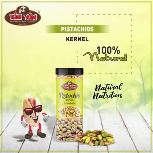 Yum Yum YUM YUM Premium Unsalted Pistachio Kernels 300g (Pack of 2-150 Jar Each) | Super Crunchy & Delicious |Plain Pista | Gluten Free | 100% Natural Dry Fruits | Healthy Evening Snack