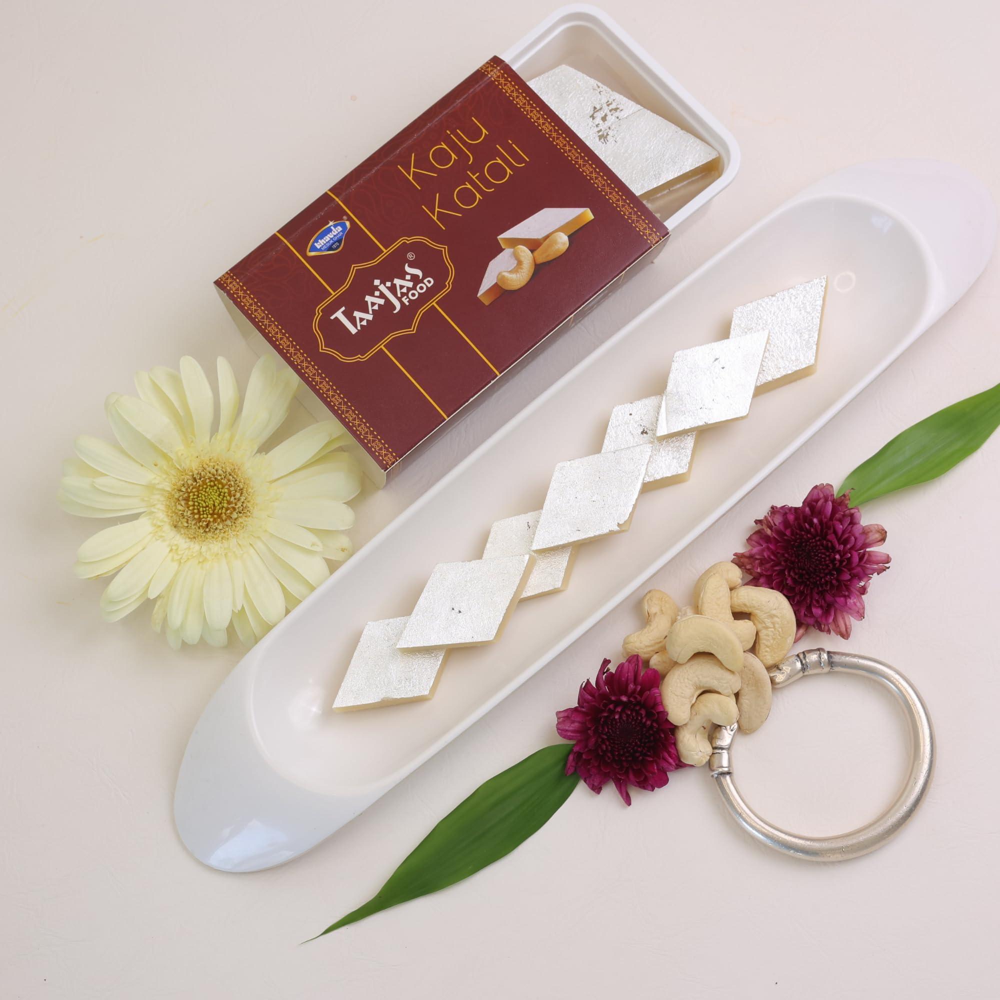 TAAJAS FOOD TAAJAS FOOD Sugar Free Kaju Katli 250g | Gluten Free Indian Fresh Traditional Mithai | Made With Finest Cashews | No Preservatives, Artificial Color, Flavor & Delicious Sweet Taste | Festive Gift Box