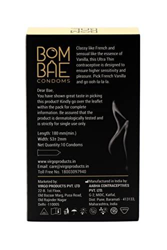 BOMBAE BOMBAE condoms French Vanilla Ultra Thin, Pack of 6 condoms for men family pack flavour Combo Pack of 6 (10 pieces per pack) 60 condom combo pack offer men