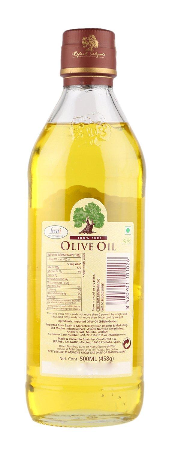 Rafael Salgado Rafael Salgado 100% Pure Olive Oil | Good for Indian Cooking and Frying | Pet Bottle - 500ml