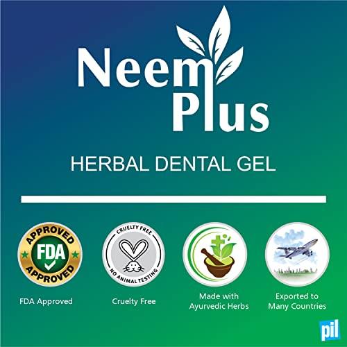 pil Pil Neem Plus Herbal Dental Gel | Neem toothpaste with Clove, Meswak & Babool | Promotes Fresh Breath & Keep Gum's Healthy (400g, Pack of 4)