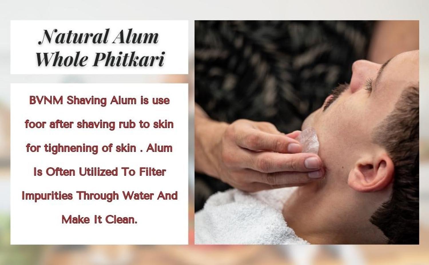 BVNM BVNM Natural Alum Whole Phitkari Piece (100 g x 2 Blocks) Primium Quality Alum for use after shaving Pack of 1