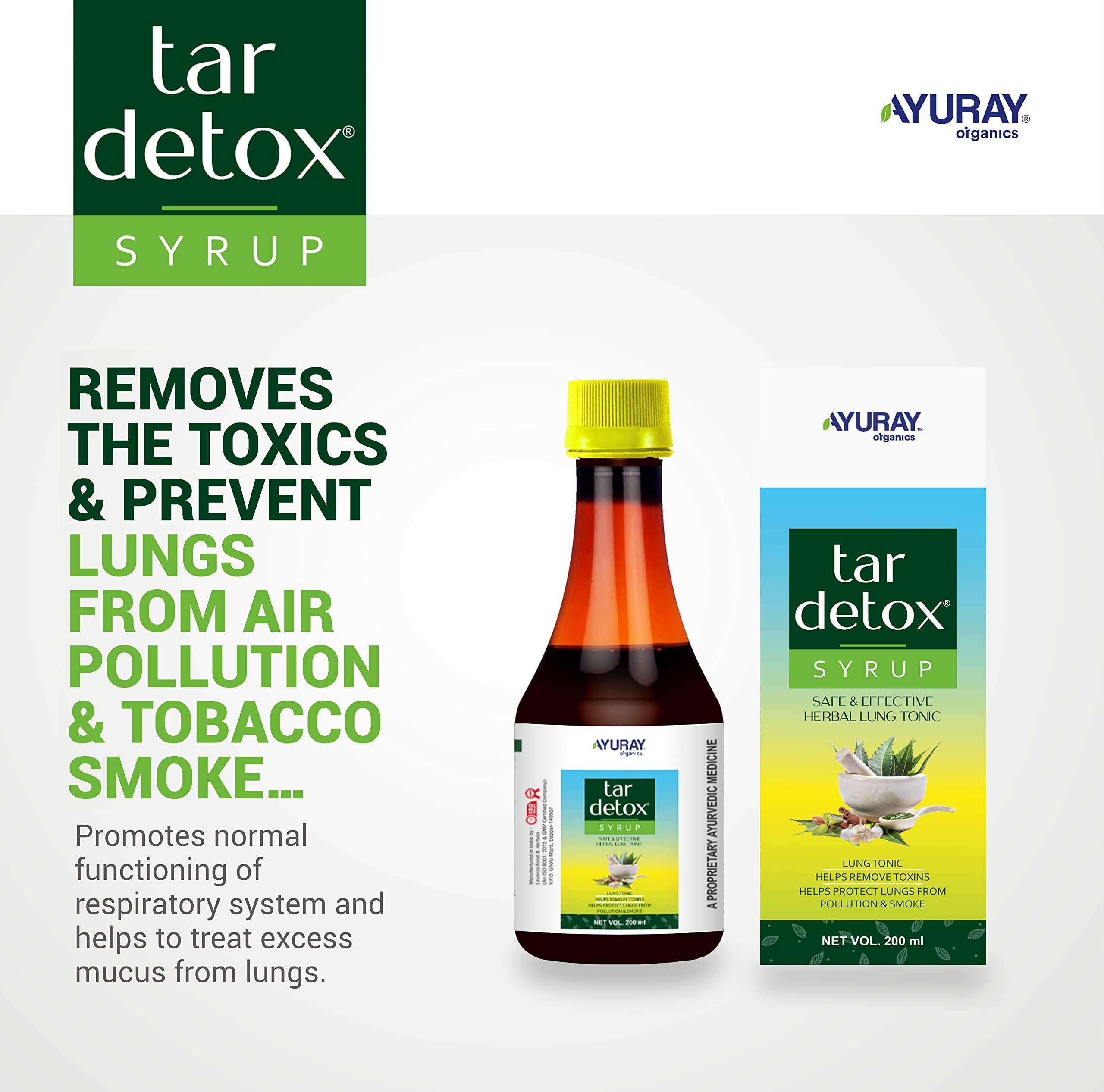 TARDETOX Tardetox Lung Tonic - Pack of 2 | 100% Ayurvedic Lungs Detox Tonic, with Mulethi, Tulsi & Natural Plant Extracts | Removes the toxins and protects your lungs | 200 ml Syrup